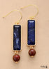 Boho Earrings, Dangle Earrings, Navy Blue Sodalite
